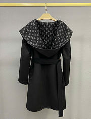 Kitlife Louis Vuitton Hooded Wrap Coat Black - 6
