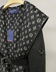 Kitlife Louis Vuitton Hooded Wrap Coat Black - 5
