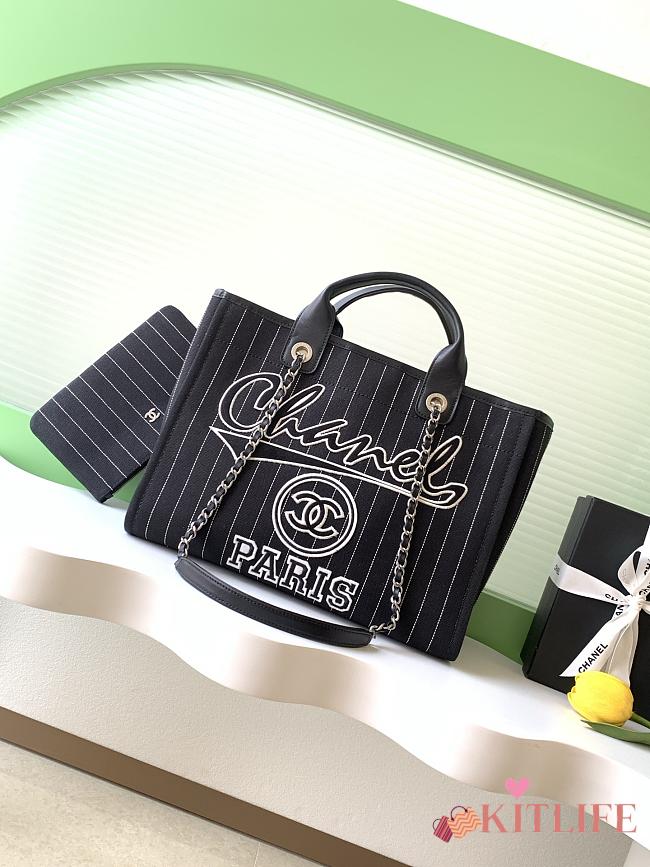 Kitlife Chanel Deauville Tote Bag Black AS3351 35cm - 1