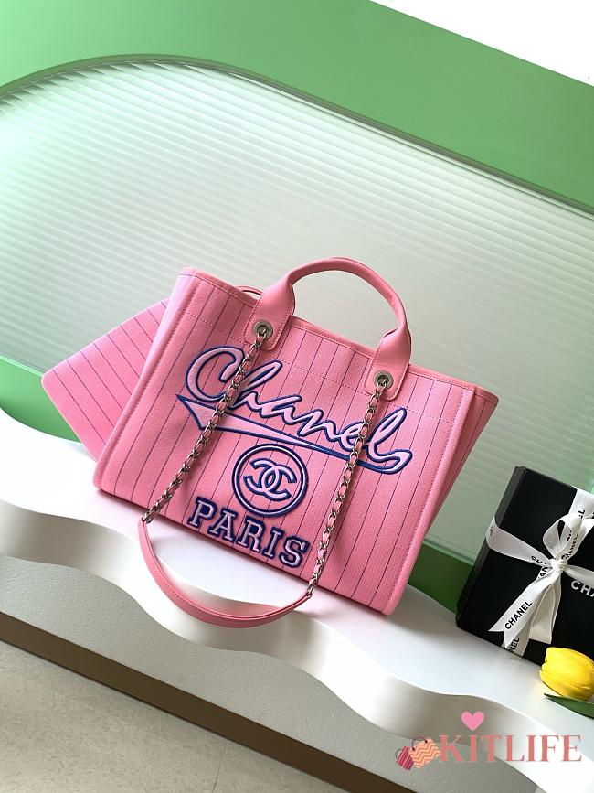 Kitlife Chanel Deauville Tote Bag Pink AS3351 35cm - 1