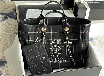 Kitlife Chanel Classic Travel Shopping Bag Black AS93257 33x31x21cm