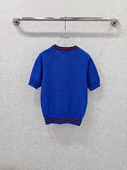 Kitlife Gucci Round Neck Pullover Short Sleeve Knitted Sweater Blue - 6