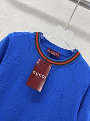 Kitlife Gucci Round Neck Pullover Short Sleeve Knitted Sweater Blue - 3