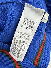 Kitlife Gucci Round Neck Pullover Short Sleeve Knitted Sweater Blue - 4