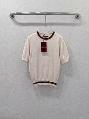 Kitlife Gucci Round Neck Pullover Short Sleeve Knitted Sweater White - 1