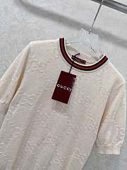 Kitlife Gucci Round Neck Pullover Short Sleeve Knitted Sweater White - 4