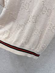 Kitlife Gucci Round Neck Pullover Short Sleeve Knitted Sweater White - 2