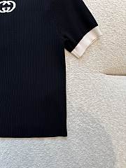 Kitlife Gucci La Famiglia series double-G Knit Short-sleeved Top Black - 6