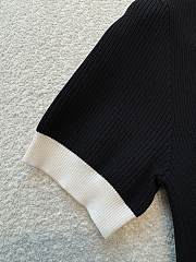 Kitlife Gucci La Famiglia series double-G Knit Short-sleeved Top Black - 5