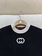 Kitlife Gucci La Famiglia series double-G Knit Short-sleeved Top Black - 3