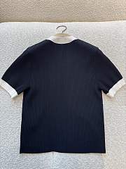 Kitlife Gucci La Famiglia series double-G Knit Short-sleeved Top Black - 2