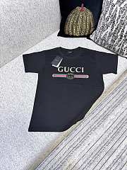 Kitlife Gucci Black Washed Cotton Jersey With Gucci Print T-shirt  - 1