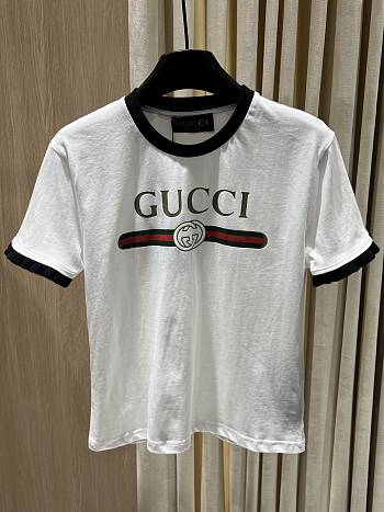 Kitlife Gucci Classic Logo Print Short-Sleeve T-Shirt Black & White