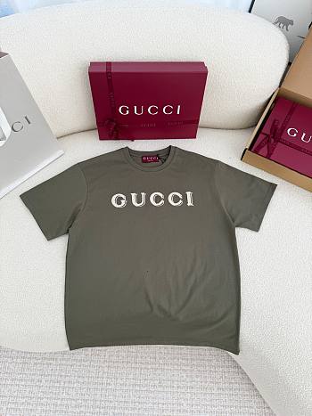 Kitlife Gucci Cotton Jersey T-shirt With Embroidery Green 