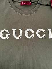 Kitlife Gucci Cotton Jersey T-shirt With Embroidery Green  - 4
