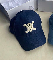 Kitlife Celine Arc de Triomphe Cowboy Baseball Cap Dark Denim  - 3