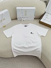 Kitlife Dior T-shirt White With Dior Clover Embroidery  - 1