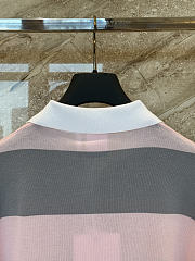 Kitlife Dior Marinière Long-Sleeved Polo Shirt Pink & Gray  - 2