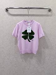 Kitlife Dior T-Shirt Pink with Dior Clover Embroidery - 1