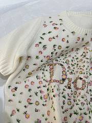 Kitlife Dior Short-Sleeved Embroidered Sweater Multicolor Daisy Garden Cashmere Knit - 6