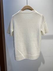 Kitlife Dior Short-Sleeved Embroidered Sweater Multicolor Daisy Garden Cashmere Knit - 4