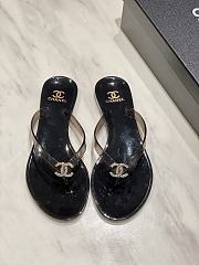Kitlife Chanel Diamond Jelly Beach Flip-Flops Black - 1