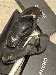 Kitlife Chanel Diamond Jelly Beach Flip-Flops Black - 5