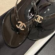 Kitlife Chanel Diamond Jelly Beach Flip-Flops Black - 2