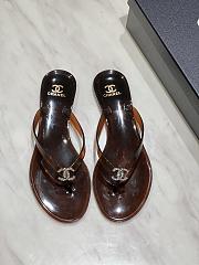 Kitlife Chanel Diamond Jelly Beach Flip-Flops Dark Brown - 1