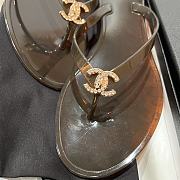 Kitlife Chanel Diamond Jelly Beach Flip-Flops Dark Brown - 5