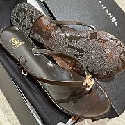 Kitlife Chanel Diamond Jelly Beach Flip-Flops Dark Brown - 4