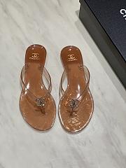 Kitlife Chanel Diamond Jelly Beach Flip-Flops Beige - 1