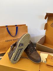 Kitlife Louis Vuitton Unisex Chocolate Brown Checkered Sneakers - 4