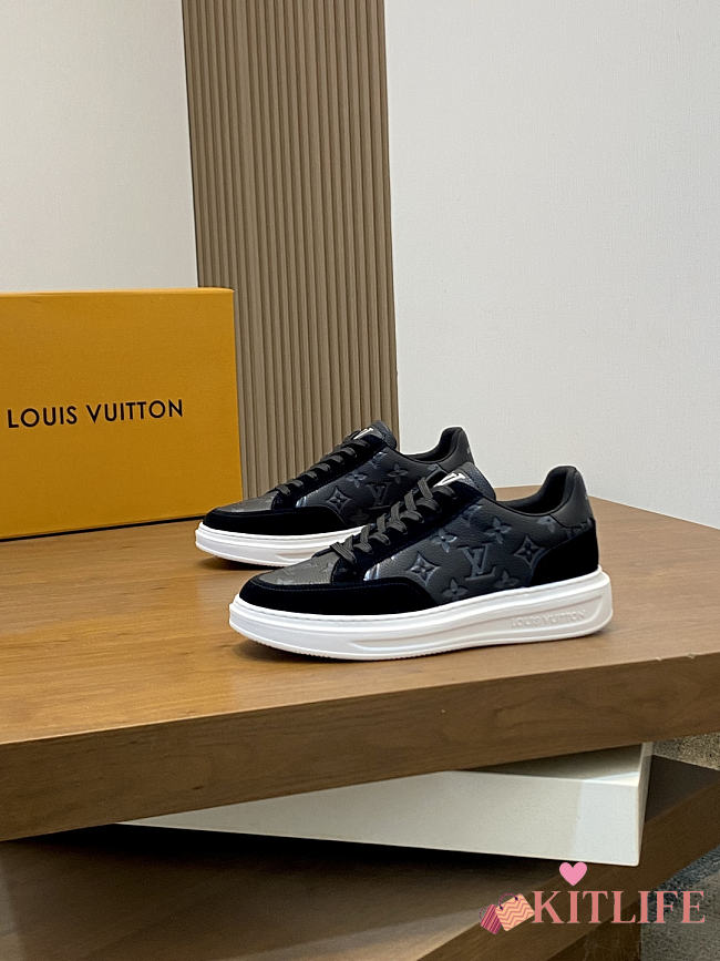 Kitlife Louis Vuitton Trainer Sneaker Black Waterproof Nubuck Leather  - 1