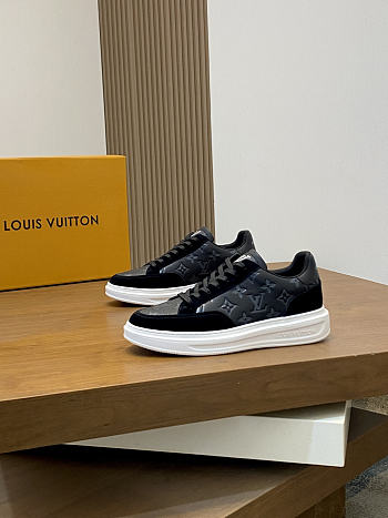 Kitlife Louis Vuitton Trainer Sneaker Black Waterproof Nubuck Leather 