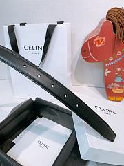 Kitlife Celine Oval Triumphal Arch Buckle Black Cakfskin Belt 2.5cm - 2