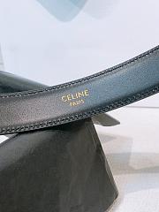 Kitlife Celine Oval Triumphal Arch Buckle Black Cakfskin Belt 2.5cm - 5