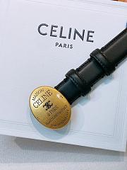 Kitlife Celine Oval Triumphal Arch Buckle Black Cakfskin Belt 2.5cm - 6