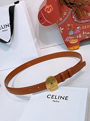 Kitlife Celine Oval Triumphal Arch Buckle Brown Cakfskin Belt 2.5cm - 1