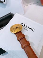 Kitlife Celine Oval Triumphal Arch Buckle Brown Cakfskin Belt 2.5cm - 4