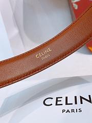 Kitlife Celine Oval Triumphal Arch Buckle Brown Cakfskin Belt 2.5cm - 5