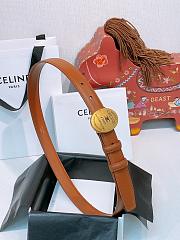 Kitlife Celine Oval Triumphal Arch Buckle Brown Cakfskin Belt 2.5cm - 6