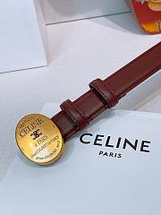 Kitlife Celine Oval Triumphal Arch Buckle Burgundy Cakfskin Belt 2.5cm  - 2