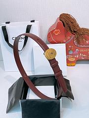 Kitlife Celine Oval Triumphal Arch Buckle Burgundy Cakfskin Belt 2.5cm  - 6