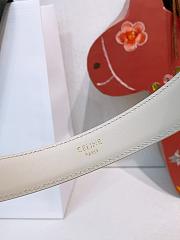 Kitlife Celine Oval Triumphal Arch Buckle White Cakfskin Belt 2.5cm - 2
