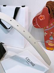 Kitlife Celine Oval Triumphal Arch Buckle White Cakfskin Belt 2.5cm - 3