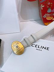 Kitlife Celine Oval Triumphal Arch Buckle White Cakfskin Belt 2.5cm - 4