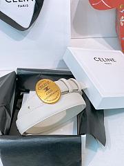 Kitlife Celine Oval Triumphal Arch Buckle White Cakfskin Belt 2.5cm - 5