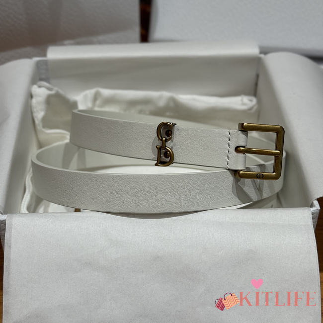 Kitlife Dior Saddle Loop Belt White 2cm - 1