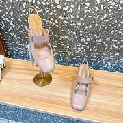 Kitlife Valentino Garavani Beige Leather VLogo Locker Slingback Pumps  - 3